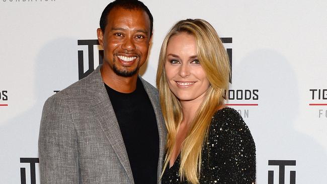 Tiger Woods with the ex-girlfriend he cheated on, Lindsey Vonn. (Photo by Ethan Miller/Getty Images)