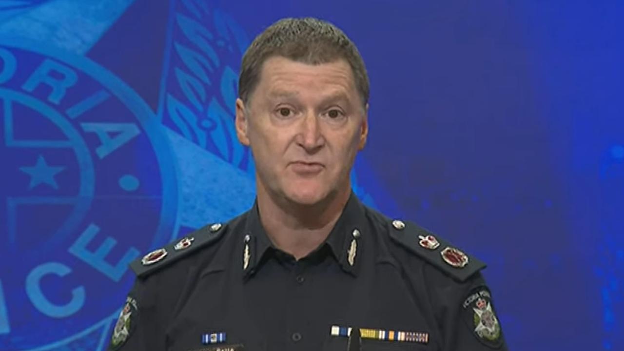 Victorian Police address the media in relation to the major fatal car crash in Daylesford, Victoria. Picture: ABC