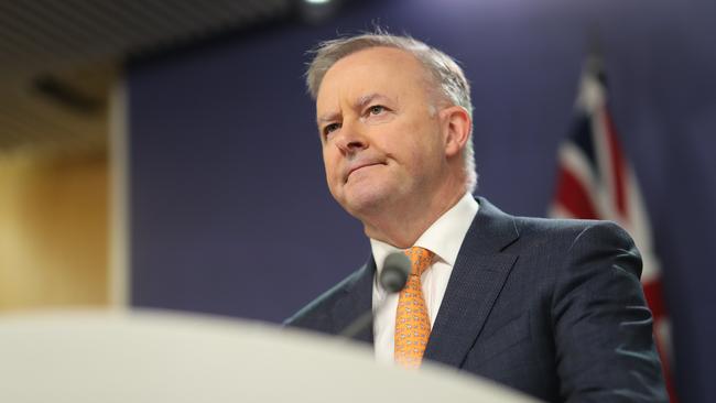 Anthony Albanese’s approval rating fell to a net negative rating of minus three for the first three months of this year. Picture: Christian Gilles