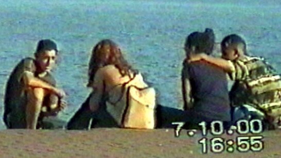 Mohammed Skaf (left) caught on police surveillance of Lebanese gang rapists at Bondi Beach before their arrest in October 2000. Picture: NSW Police.