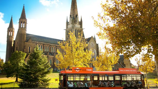 Bendigo’s heritage trams are among the town’s drawcards for tourists. Picture: City of Greater Bendigo