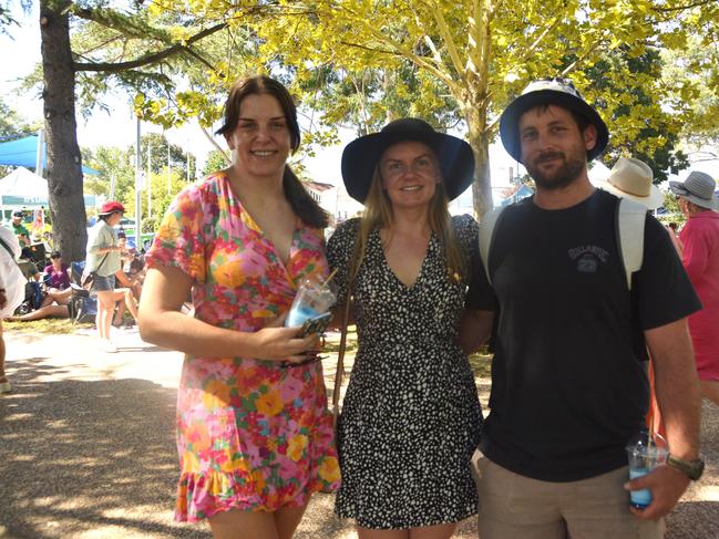 (From left) Megan, Erin and Josh at the Queensland Country Bank Food &amp; Wine Fiesta during Stanthorpe's Apple and Grape Harvest Festival on Saturday, March 2, 2024. Photo: Jessica Klein