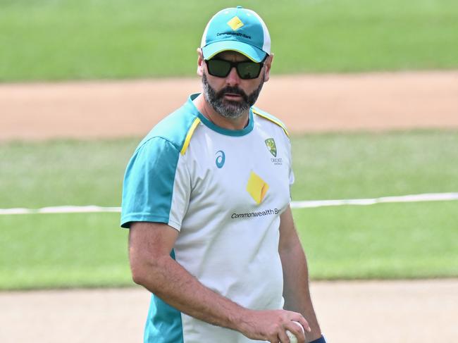 HAMILTON, NEW ZEALAND - MARCH 05: Bowling Coach Ben Sawyer of Australia looks on prior to the 2022 ICC Women's Cricket World Cup match between Australia and England at Seddon Park on March 05, 2022 in Hamilton, New Zealand. (Photo by Kai Schwoerer/Getty Images)