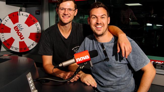 Liam Stapleton (right) pictured with co-host Ben Harvey. Picture: Morgan Sette