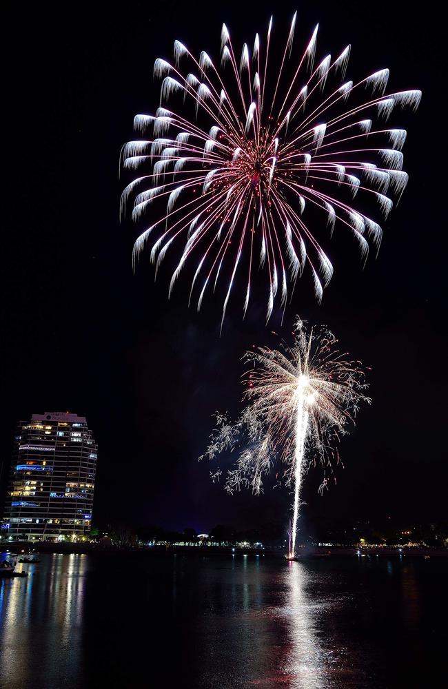 Past fireworks at Jack Evans Boat Harbour, Tweed Heads.