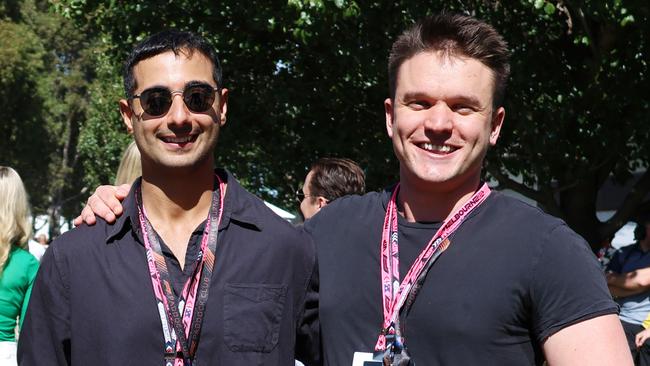 Margin Call - Melbourne Grand Prix - Bijan Tehrani (L) and Ed Craven (R), Australian billionaires and sponsors of Kick F1team. Picture: Angelica Snowden / The Australian