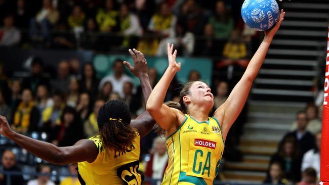 Goal attack Susan Pettitt playing for Australia back in 2010.