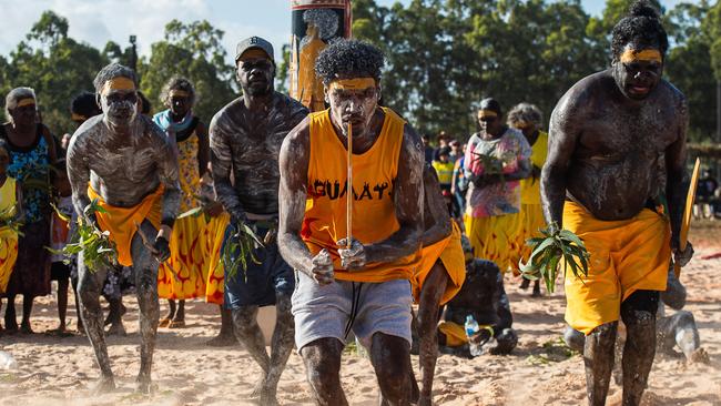 Gurrmuy homeland dance at day one of Garma Festival on Friday August 2023. Picture: Pema Tamang Pakhrin