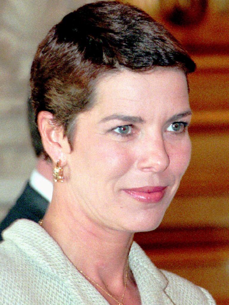 Princess Caroline showing hair regrowth after the condition alopecia caused her to shave head.