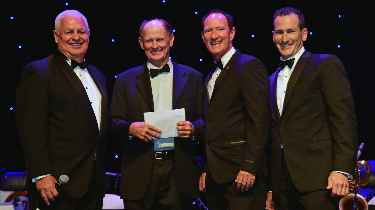 Harry Reed, Stan Johnston, Steve Dickson and Travis Schultz at a past Coastline BMW Sunshine Coast Summer Racing Carnival Gala Ball at the Caloundra Events Centre. Picture: Iain Curry