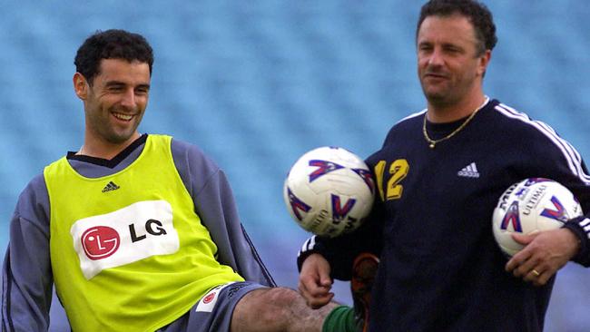 Muscat and Arnold in their Socceroos days.