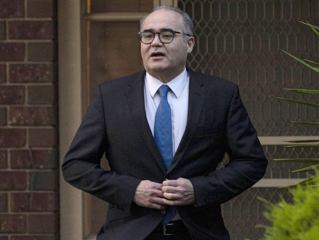 Adem Somyurek is seen outside his home in Melbourne, Tuesday, June 16, 2020. Victorian MP Adem Somyurek is heading to the crossbench after explosive allegations of branch-stacking led to him being sacked from cabinet and quitting the Labor Party as it prepared to expel him. (AAP Image/Daniel Pockett) NO ARCHIVING