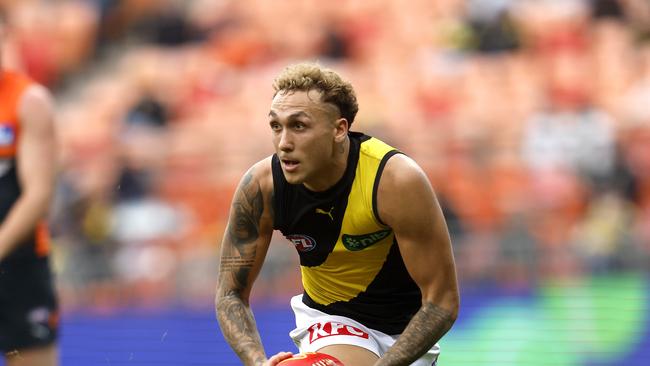 Richmond's Shai Bolton during the Round 12 AFL match between the GWS Giants and Richmond Tigers at Giants Stadium on June 4, 2023. Photo by Phil Hillyard (Image Supplied for Editorial Use only – **NO ON SALES** – Â©Phil Hillyard )