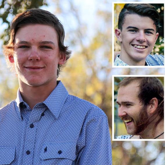 Far North Queensland hit and run victims Harley Amos (main), Michael Bowden (top right) and Scott Bradley.