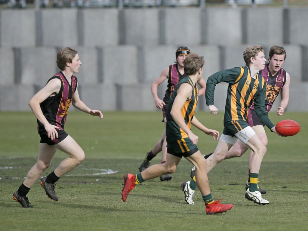 Hutchins 2nd XVIII versus St Patricks in the Sports Association of Independent Schools Australian Rules grand final. Picture. PATRICK GEE