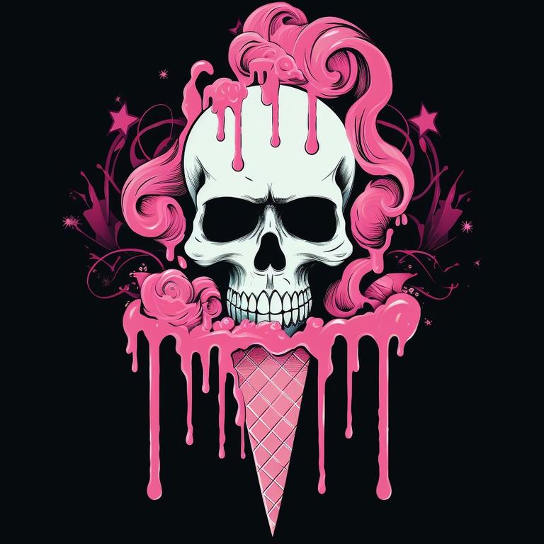 Need a logo for an ice creamery for goths? Midjourney has you covered. Picture: Melanie Burgess/Midjourney