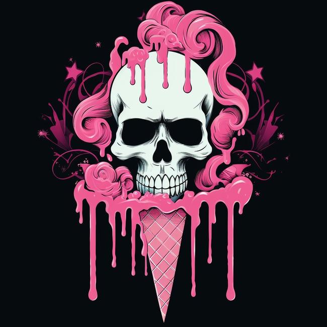 Need a logo for an ice creamery for goths? Midjourney has you covered. Picture: Melanie Burgess/Midjourney