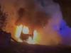 Watch: Moment van goes up in flames in suburban street