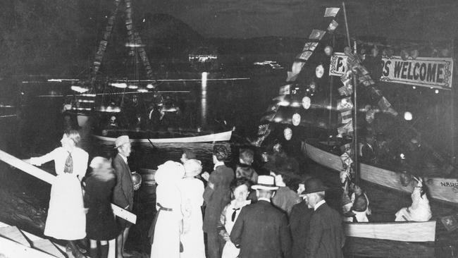 The 1924-25 Venetian Carnival at Narrabeen at night. Photo Northern Beaches Library