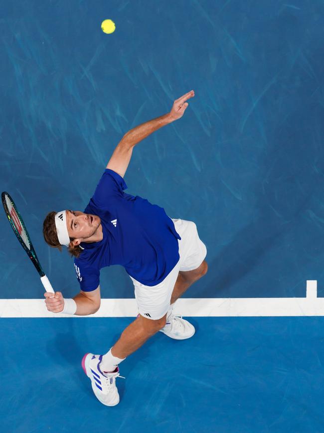 Stefanos Tsitsipas of Greece is set to take on Jannik Sinner in a charity match on Rod Laver Arena. Picture: Tennis Australia/Mark Peterson