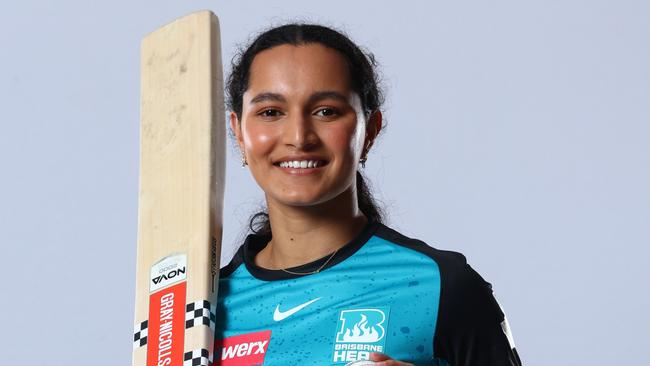 BRISBANE, AUSTRALIA - JULY 03: Sianna Ginger poses during a Brisbane Heat 2024-25 WBBL Headshots Session at National Cricket Centre on July 03, 2024 in Brisbane, Australia. (Photo by Chris Hyde/Getty Images for Cricket Australia)