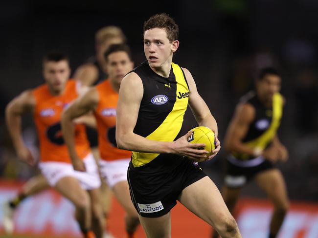 AFL Round 9. 15/05/2021 .  Richmond vs GWS Giants at Marvel Stadium, Melbourne.  Richmonds Riley Collier-Dawkins during the 3rd qtr.   .  Pic: Michael Klein