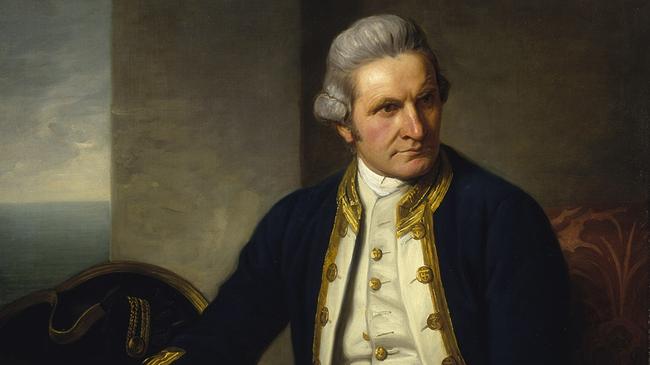 Detail from Nathaniel Dance’s 1776 James Cook portrait. © National Maritime Museum, Greenwich, London. From Endeavour Voyage, exhibition National Museum of Australia.