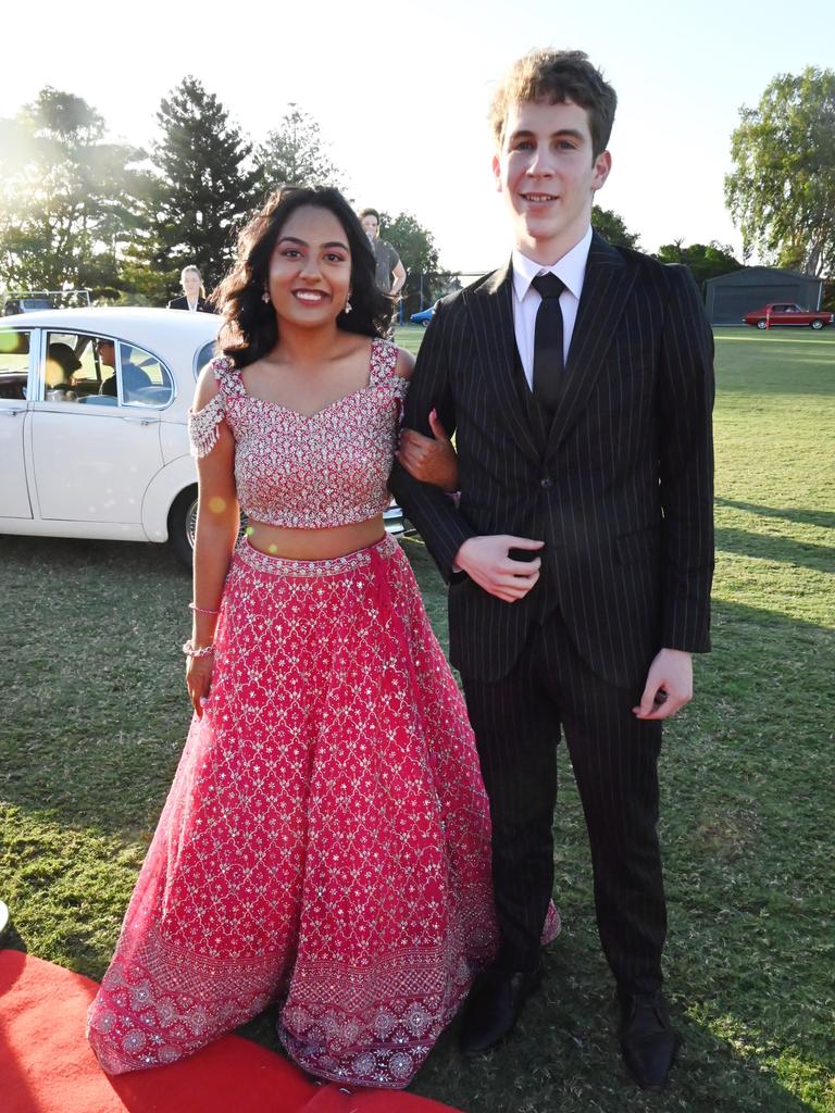 Medha Koduri and Benji Felesina at the 2024 Rockhampton Grammar School formal.