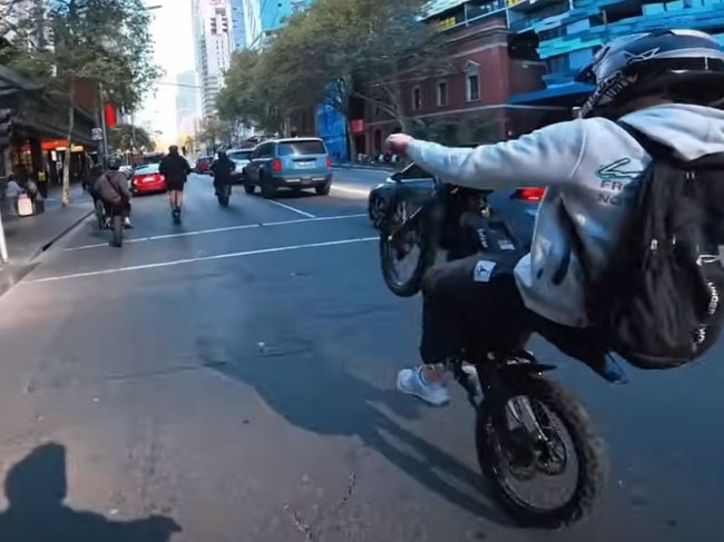 The CBD is a popular location for riders. Picture: YouTube