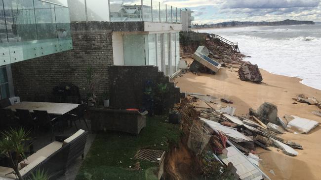 The severe damage to beachfront properties at Collaroy. Picture: Toby Zerna