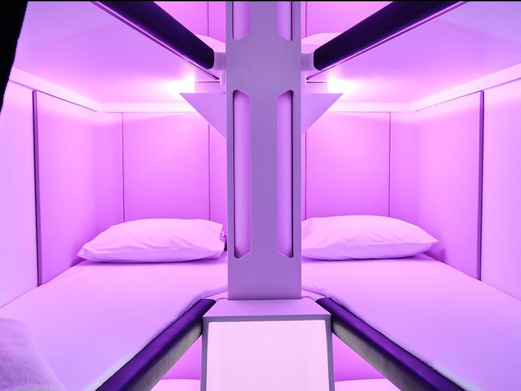 Ai New Zealand’s Skynest beds. They look like bunk beds and will be coming to economy class in 2024 as part of its Dreamliners. Picture: Air New Zealand