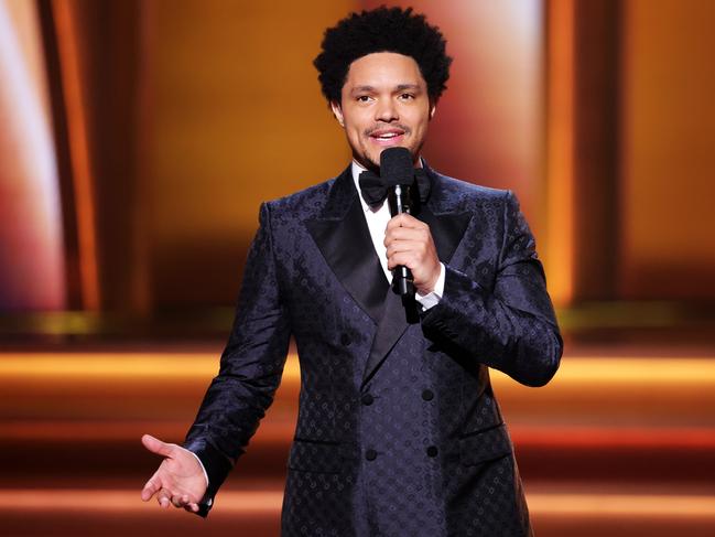 Host Trevor Noah raised the infamous Oscars slap. Picture: Getty Images