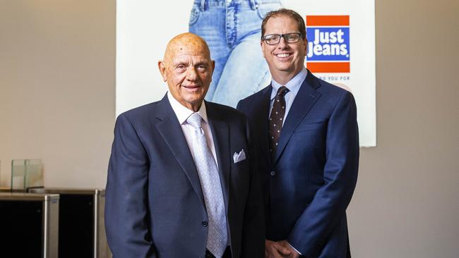 Premier Investments’ Solomon Lew and Richard Murray. Picture: Aaron Francis/The Australian