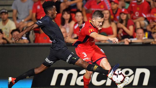 Adelaide United left back Scott Galloway had caught the eye in his debut campaign with the Reds. Picture: Daniel Kalisz/Getty Images