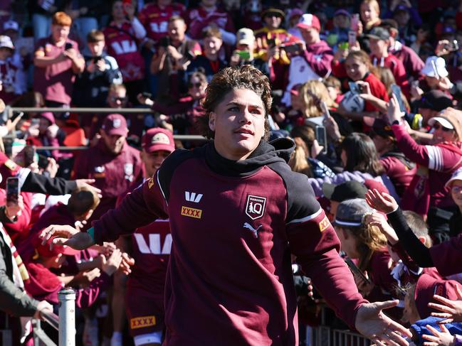 Reece Walsh and the Queensland Origin team hold a training session and fan day at Toowoomba ahead of game 2 in Melbourne. Pics Adam Head