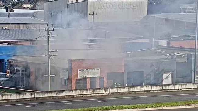 Firefighters are battling a factory fire in Keysborough.