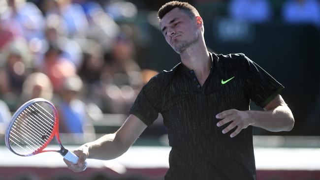 Bernard Tomic goes down to Yoshihito Nishioka at Kooyong.