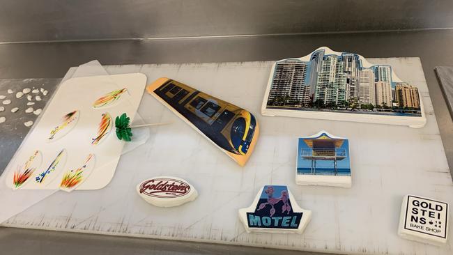 Some of the details still to be added to the cake for the Gold Coast 60th birthday celebrations.