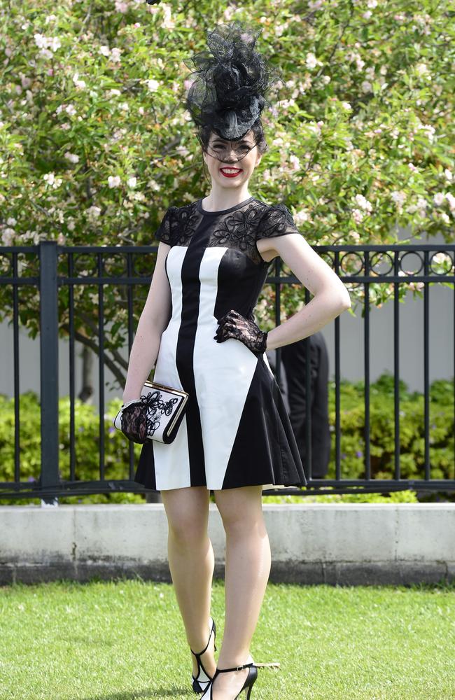 Michelle Noon at Flemington Racecourse on Derby Day 2014. Picture: Stephen Harman