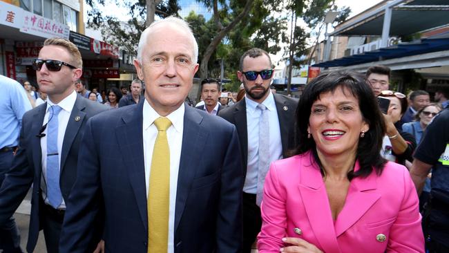 Former PM Malcolm Turnbull and Julia Banks, then member for Chisholm. Picture David Geraghty