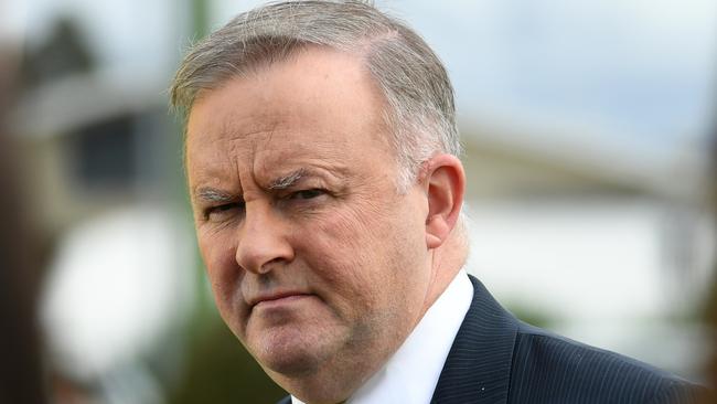 Federal Opposition Leader Anthony Albanese is seen during a press conference next to a major intersection in Brisbane's north, Monday, July 8, 2019. Mr Albanese discussed a proposed federally-funded upgrade to the intersection. (AAP Image/Dan Peled) NO ARCHIVING