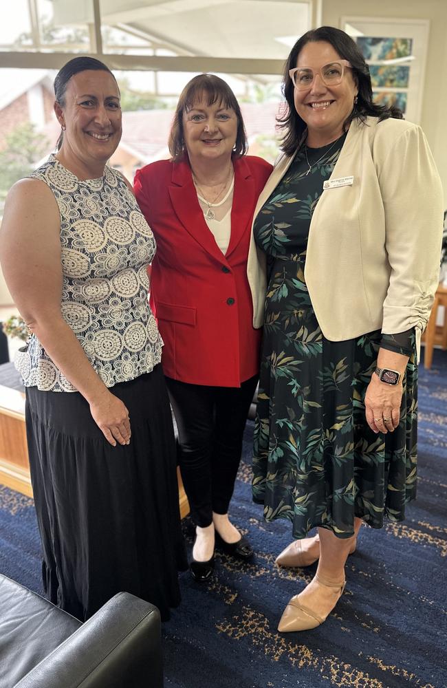 Belinda Doman, Pam Sturgess, Principal Virginia Warner.