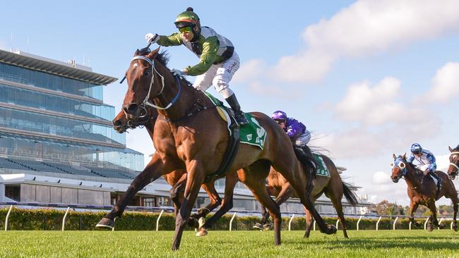 Incentivise ridden by Brett Prebble wins the Turnbull Stakes at Flemington Picture: Getty Images