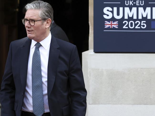 Britain's Prime Minister Keir Starmer leaves the UK-EU Summit at Lancaster House Picture: AP