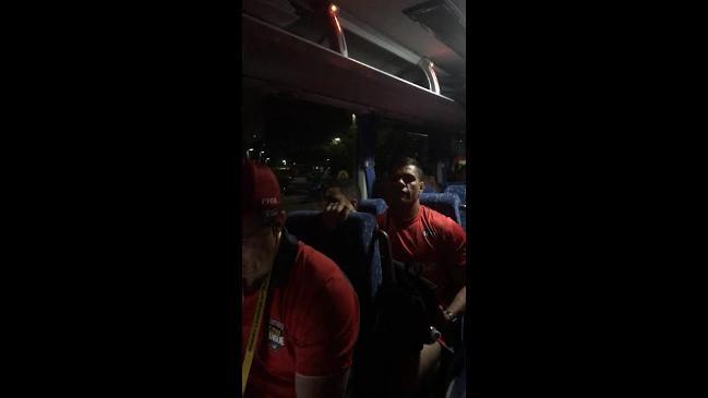 Inside the Tongan team bus