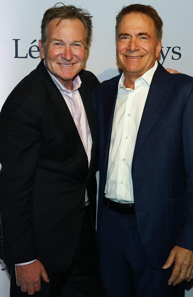 Mark McInnes and Brett Blundy at the launch. John Feder/The Australian.