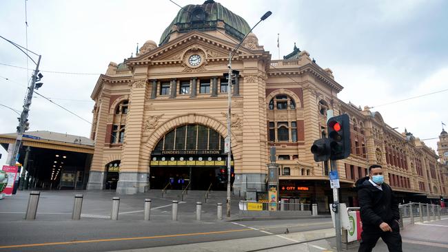 An abandoned CBD as Victoria endured its third lockdown. Picture: NCA NewsWire/Andrew Henshaw