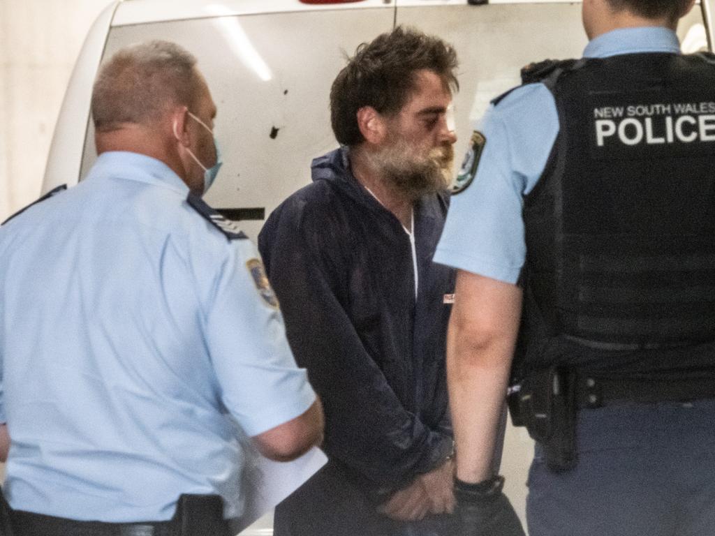 Bradley Howard, a cyclist who allegedly bit off a man’s finger during a confrontation at Campsie, arrives at Burwood Court House. Picture: NCA NewsWire/James Gourley