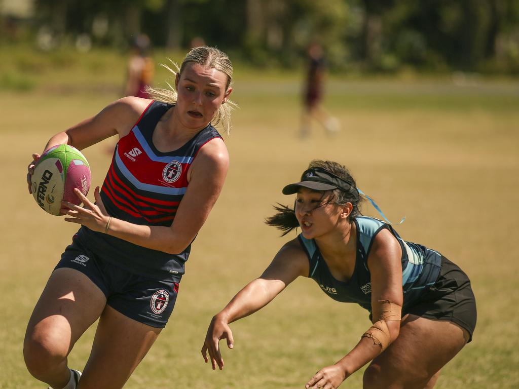 United World College V Emmous at the 2024 Gold Coast Titans All Schools Touch Football Picture: Glenn Campbell