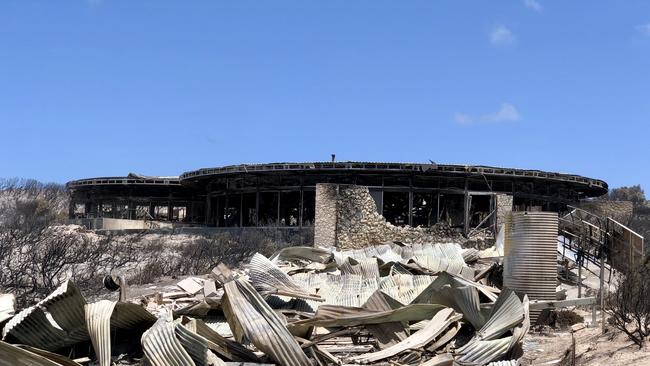 The Southern Ocean Lodge on Kangaroo Island destroyed by bushfire. Picture: supplied